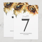 テーブル番号水彩ひまわり 招待状 (正面/裏面)