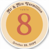 テーブル番号用Groovyビニールレコードラベルシール シール (正面)