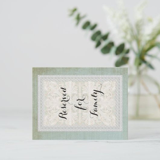 テーブル番号素朴レースWエイジヴィンテージリネン ポストカード (スタンド正面)