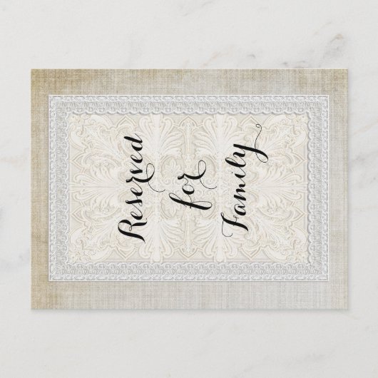 テーブル番号素朴レースWエイジヴィンテージリネン ポストカード (正面)
