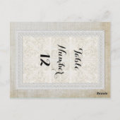テーブル番号素朴レースWエイジヴィンテージリネン ポストカード (裏面)