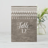 テーブル番号素朴ヴィンテージレースチョークボード 招待状 (スタンド正面)