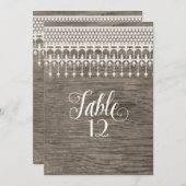 テーブル番号素朴ヴィンテージレースチョークボード 招待状 (正面/裏面)