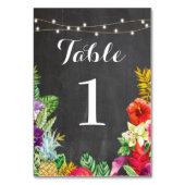 テーブル番号結婚のアロハ熱帯チョークカード テーブルナンバー (裏面)