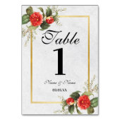 テーブル番号結婚のクリスマスフェスティバル赤金ゴールド テーブルナンバー (正面)