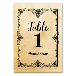 テーブル番号結婚のゴシック様式のフレームハロウィーンカード テーブルナンバー