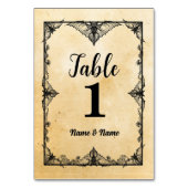 テーブル番号結婚のゴシック様式のフレームハロウィーンカード テーブルナンバー (裏面)