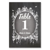 テーブル番号結婚のゴシック様式のフレームハロウィーンカード テーブルナンバー (裏面)