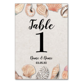 テーブル番号結婚のシェル海ビーチ結婚式 テーブルナンバー