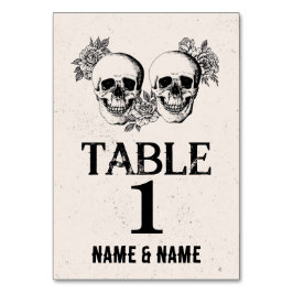 テーブル番号結婚のスカルカー素朴ドのカップル テーブルナンバー