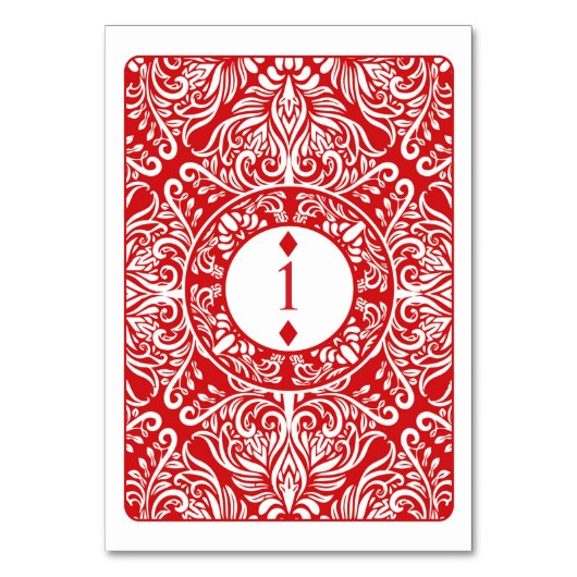 テーブル番号結婚のトランプのAce of Diamonds テーブルナンバー (裏面)