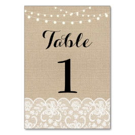 テーブル番号結婚のバ素朴ラップ灯レース テーブルナンバー