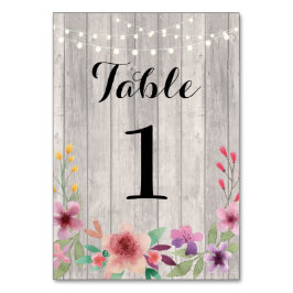 テーブル番号結婚のフローラ素朴カード テーブルナンバー