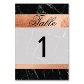 テーブル番号結婚の黒い大理石バラ金ゴールドカード テーブルナンバー (裏面)