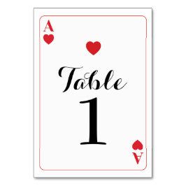 テーブル番号結婚のAce ofハートトランプ テーブルナンバー