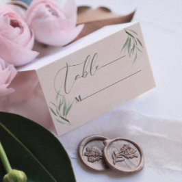 テーブル番号緑ベージュ紙ビジネスCa 名刺