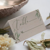 テーブル番号緑ベージュ紙ビジネスCa 名刺