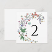 テーブル番号縁どシンプルフローラエレガント シーズンカード (正面/裏面)