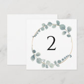 テーブル番号縁どシンプルフローラエレガント シーズンカード (正面/裏面)