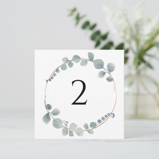 テーブル番号縁どシンプルフローラエレガント シーズンカード (スタンド正面)