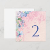 テーブル番号縁どシンプルフローラエレガント シーズンカード (正面/裏面)