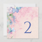 テーブル番号縁どシンプルフローラエレガント シーズンカード (正面)