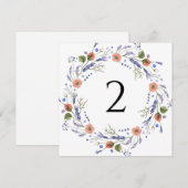 テーブル番号縁どシンプルフローラエレガント シーズンカード (正面/裏面)
