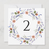 テーブル番号縁どシンプルフローラエレガント シーズンカード (正面)