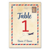 テーブル番号葉書旅行マップ郵便飛行機 テーブルナンバー (裏面)