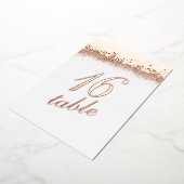 テーブル番号金ゴールドプレスグリッターフォイル招待状 箔招待状 (回転した状態)