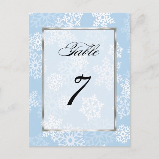テーブル番号青白い雪片 ポストカード (正面)