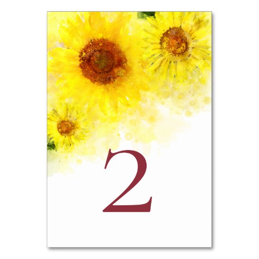 *~*テーブル番号黄色ひまわり結婚の テーブルナンバー (裏面)