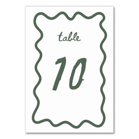 テーブル番号10 テーブルナンバー (正面)