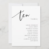 テーブル番号10 席配置カード 招待状 (正面)