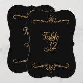 テーブル番号32, ファンシーなスクリプトレタリングのレセプション 招待状 (正面/裏面)