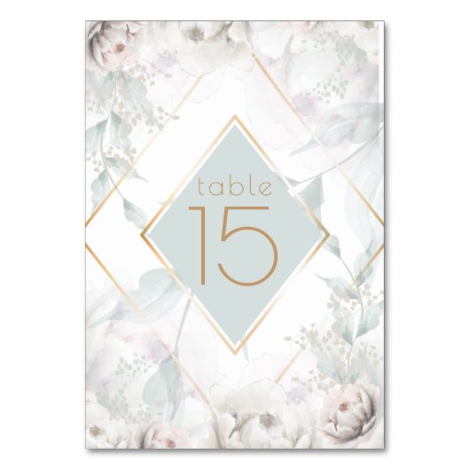 テーブル番号 | アラバスタエレガントーの水彩牡丹 (裏面)