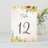 テーブル番号 ウェディング フラワーズ ひまわり 招待状 (スタンド正面)