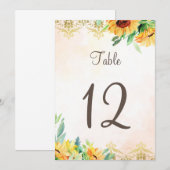 テーブル番号 ウェディング フラワーズ ひまわり 招待状 (正面/裏面)