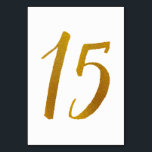 テーブル番号 – カジュアルブラシスクリプトタイポグラフィ-15<br><div class="desc">表番号15：このブカジュアルラシスクリプト表番号カードは、金ゴールドフォイルに設フェイク定される。重要：ホイルの外観は印刷効果である。ホイルじゃな実在いよ。この効果もしは望ましくないが、次のように削除できる： 1) クリックの上にカスタマイズある「更にも」。2) z-金ゴールドフォイルを示す画像を見つけ、削除する。次に、背景色から独自の色を選択する。</div>