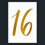 テーブル番号 – カジュアルブラシスクリプトタイポグラフィ-16<br><div class="desc">表番号16：このブカジュアルラシスクリプト表番号カードは、金ゴールドフォイルに設フェイク定される。重要：ホイルの外観は印刷効果である。ホイルじゃな実在いよ。この効果もしは望ましくないが、次のように削除できる： 1) クリックの上にカスタマイズある「更にも」。2) z-金ゴールドフォイルを示す画像を見つけ、削除する。次に、背景色から独自の色を選択する。</div>