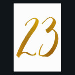 テーブル番号 – カジュアルブラシスクリプトタイポグラフィ-23<br><div class="desc">表番号23：このブカジュアルラシスクリプト表番号カードは、金ゴールドフォイルに設フェイク定される。重要：ホイルの外観は印刷効果である。ホイルじゃな実在いよ。この効果もしは望ましくないが、次のように削除できる： 1) クリックの上にカスタマイズある「更にも」。2) z-金ゴールドフォイルを示す画像を見つけ、削除する。次に、背景色から独自の色を選択する。</div>