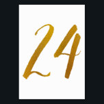 テーブル番号 – カジュアルブラシスクリプトタイポグラフィ-24<br><div class="desc">表番号24：このブカジュアルラシスクリプト表番号カードは、金ゴールドフォイルに設フェイク定される。重要：ホイルの外観は印刷効果である。ホイルじゃな実在いよ。この効果もしは望ましくないが、次のように削除できる： 1) クリックの上にカスタマイズある「更にも」。2) z-金ゴールドフォイルを示す画像を見つけ、削除する。次に、背景色から独自の色を選択する。</div>