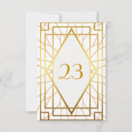 テーブル番号, グレートギャツビー, エレガント, シック, ホワイトゴールド 招待状