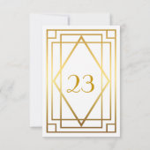 テーブル番号,グレートギャツビー,エレガント,シック,ホワイトゴールド 招待状 (裏面)