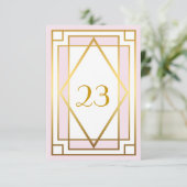 テーブル番号,グレートギャツビー,エレガント,シック,白ピンク 招待状 (スタンド正面)