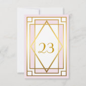 テーブル番号,グレートギャツビー,エレガント,シック,白ピンク 招待状 (裏面)