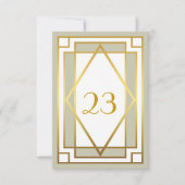 テーブル番号,グレートギャツビー,エレガント,シック,白灰色 招待状 (正面)