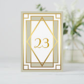 テーブル番号,グレートギャツビー,エレガント,シック,白灰色 招待状 (スタンド正面)