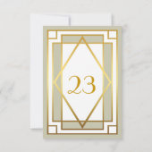 テーブル番号,グレートギャツビー,エレガント,シック,白灰色 招待状 (裏面)