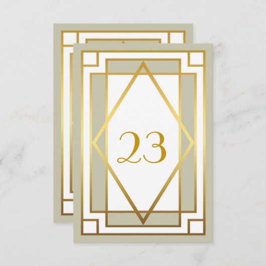 テーブル番号,グレートギャツビー,エレガント,シック,白灰色 招待状 (正面/裏面)